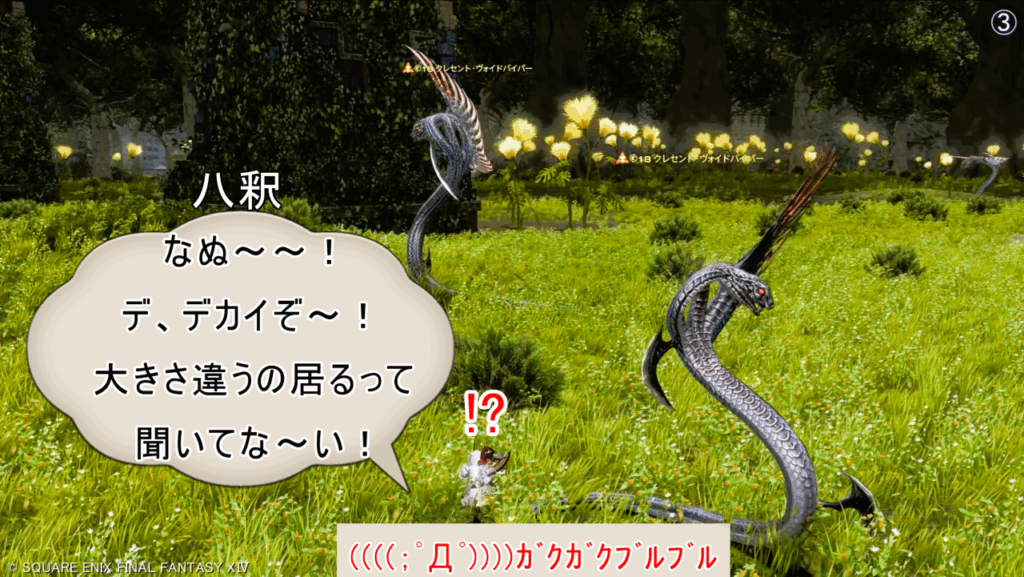 八釈 なぬ~~! デ、デカイぞ~! 大きさ違うの居るって 聞いてな~い! !? ((((;゚Д゚))))ガクガクブルブル